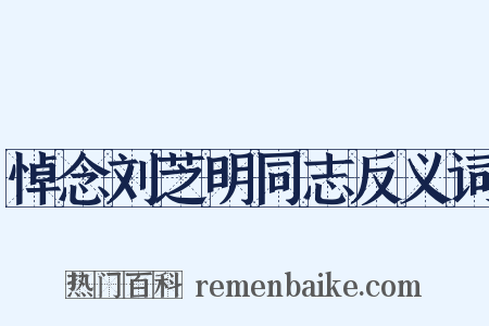 悼念刘芝明同志反义词是什么意思的图片